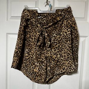 Torrid leopard paper bag high waisted shorts with tie